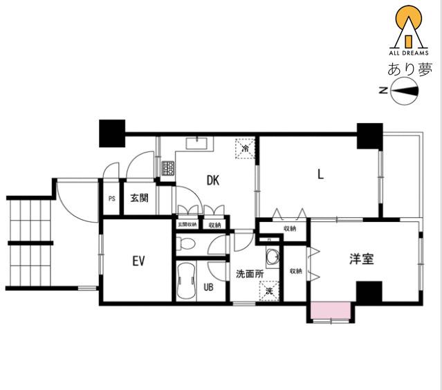 AKCビル(2DK/3階)の間取り写真