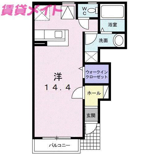 フィオーレ(ワンルーム/1階)の間取り写真