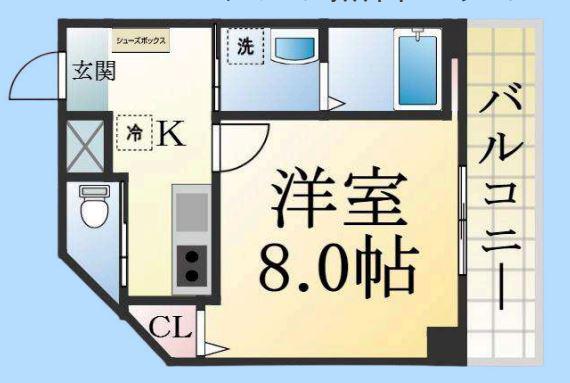 クレアドル須磨II(1K/5階)の間取り写真