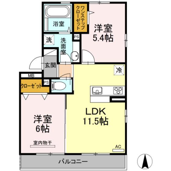D-ROOM花梨 C棟(2LDK/3階)の間取り写真