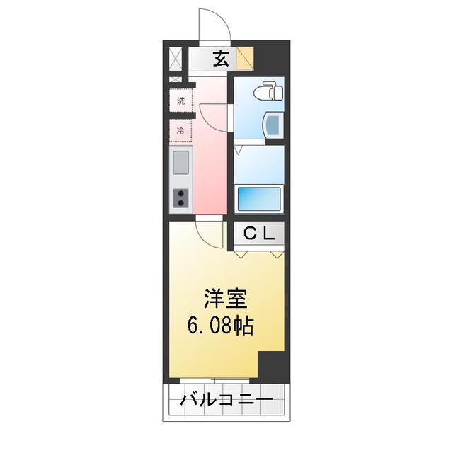 GENOVIA西川口V(1K/6階)の間取り写真