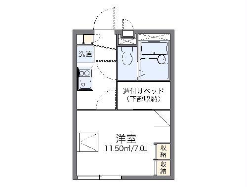 レオパレスサークルストーン(1K/1階)の間取り写真