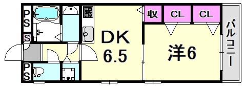 福寿荘参番館(1DK/1階)の間取り写真