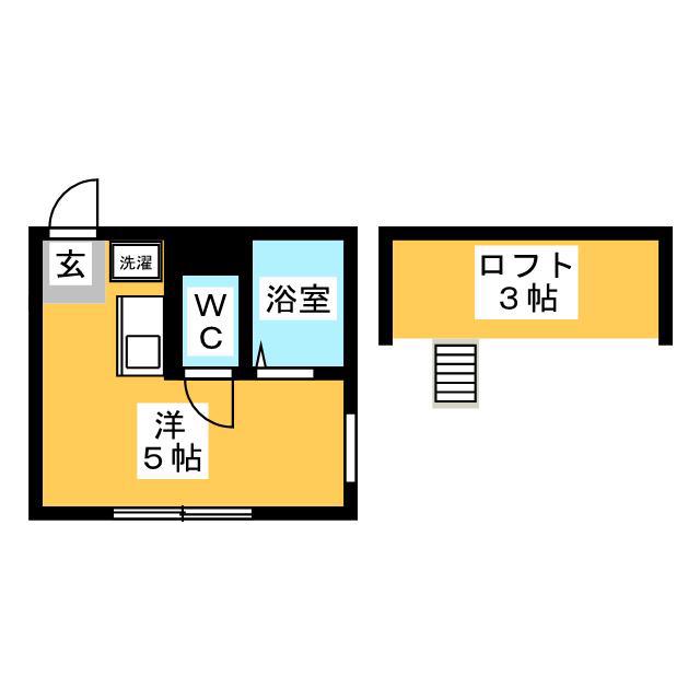 モンステラ中山A(ワンルーム/2階)の間取り写真