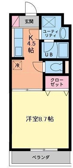 ルミナリエ129(1K/2階)の間取り写真