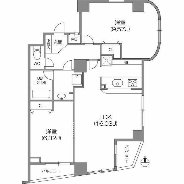 フイユ・ドール目白(2LDK/6階)の間取り写真