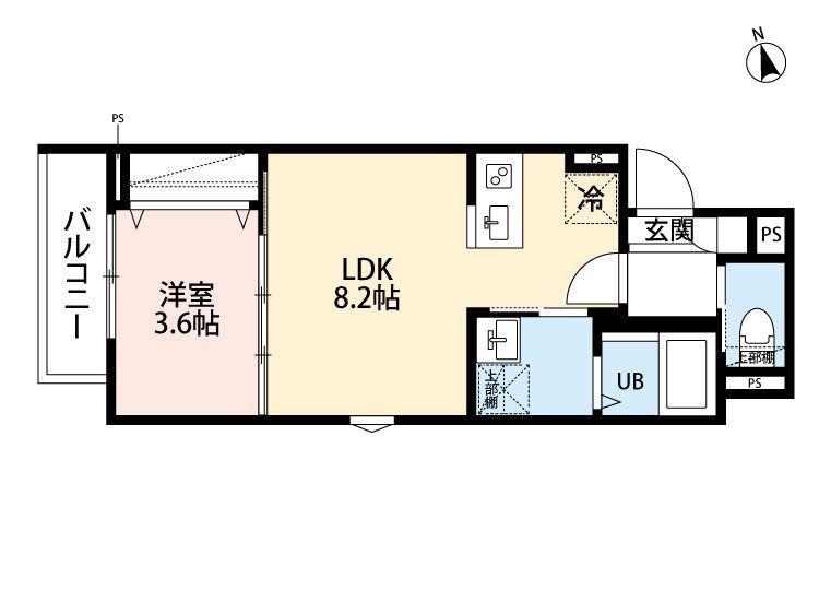 パークゲート稲毛(1LDK/3階)の間取り写真