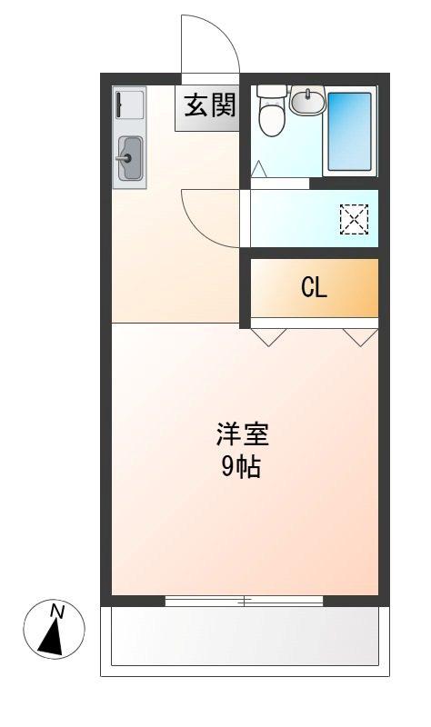 エヌケーハイツ(1K/2階)の間取り写真
