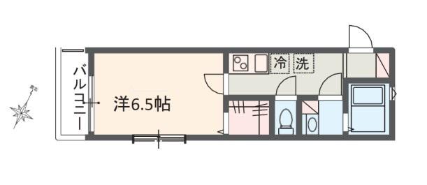 MELDIA岩槻VI(1K/1階)の間取り写真