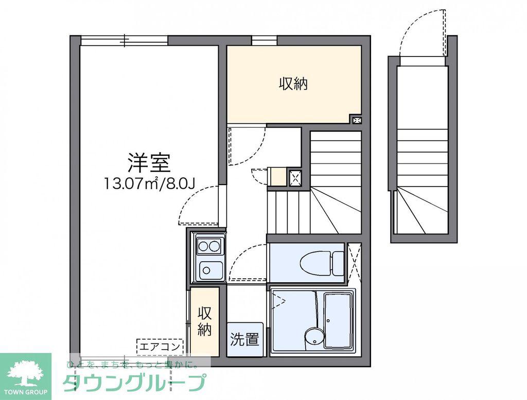 レオネクスト山崎 あずま橋(1K/2階)の間取り写真