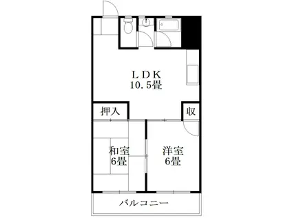 グランドハイツ(2LDK/8階)の間取り写真