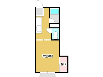 JR山口線 湯田温泉駅 徒歩29分 2階建 築39年(1K/2階)の間取り写真