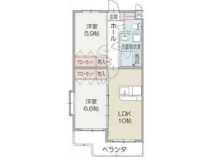 エレガントライフV(2LDK/3階)の間取り写真