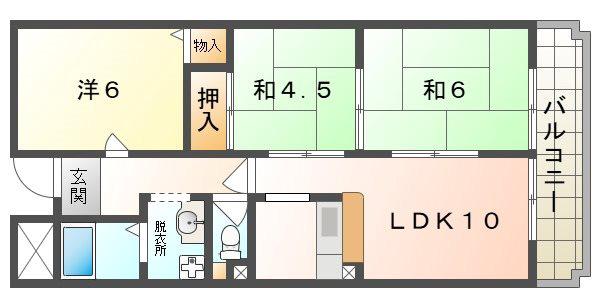 コーポ小林(3LDK/3階)の間取り写真