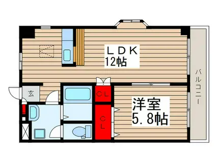 コルナ津田沼(1LDK/1階)の間取り写真