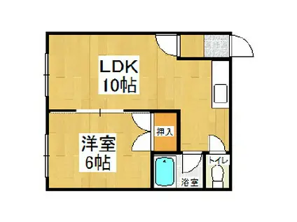 Mハイツ若草3(1LDK/2階)の間取り写真