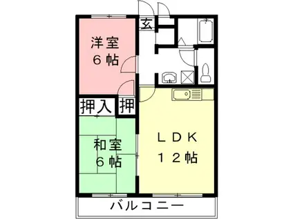 LITTLE WING(2LDK/2階)の間取り写真