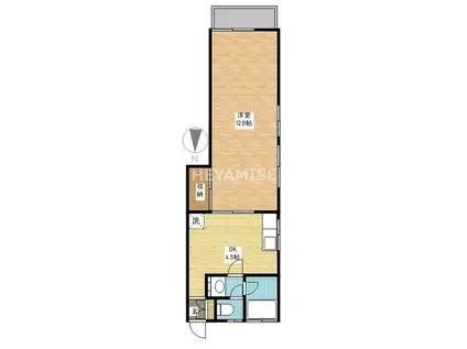 静コーポ(1DK/1階)の間取り写真