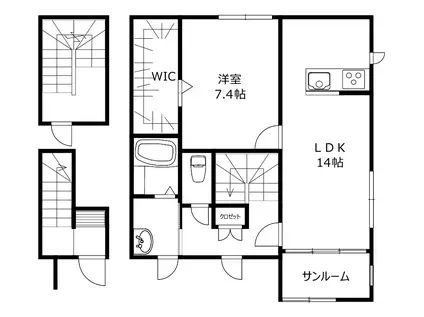 アメージング(1LDK/3階)の間取り写真