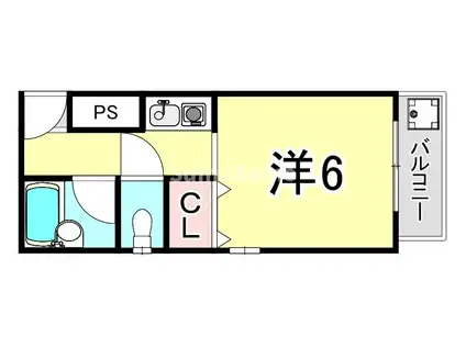 エルズ夙川(1K/3階)の間取り写真