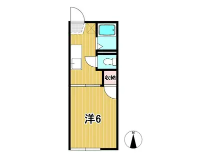 コーポ野上C(1K/1階)の間取り写真