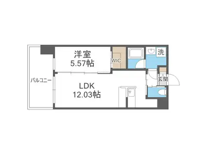 プレジオ森之宮(1LDK/3階)の間取り写真