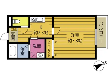 空港プラザヒルズ(1K/1階)の間取り写真
