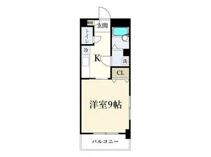 フロラシオン長町南(1K/3階)の間取り写真