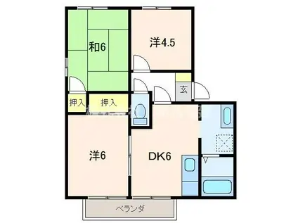 ボーンメイゾンA(3DK/1階)の間取り写真