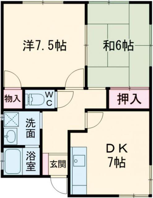 第6コーポグリーン(2DK/2階)の間取り写真