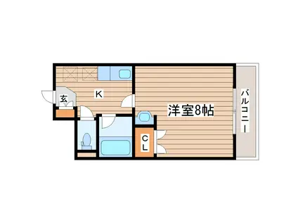 グランソール東照宮(1K/3階)の間取り写真