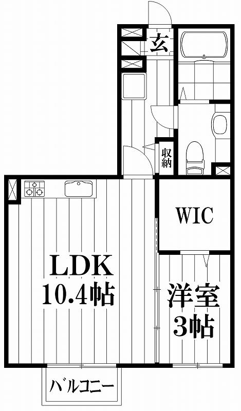 アヴァント(1LDK/2階)の間取り写真