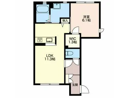 ヴィラーチェ・エスペランサA(1LDK/1階)の間取り写真