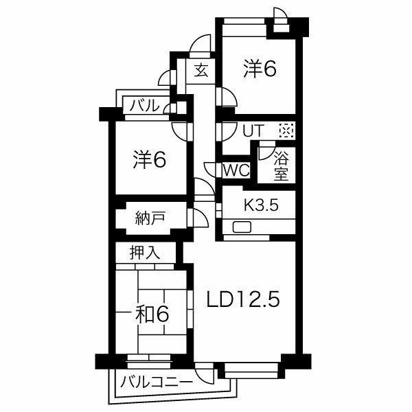 ドルチェ甲子園(3SLDK/4階)の間取り写真