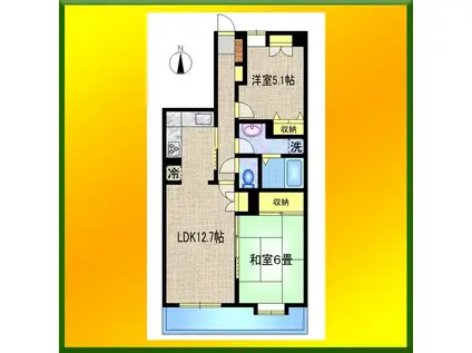 朝日パリオ西武柳沢(2LDK/3階)の間取り写真