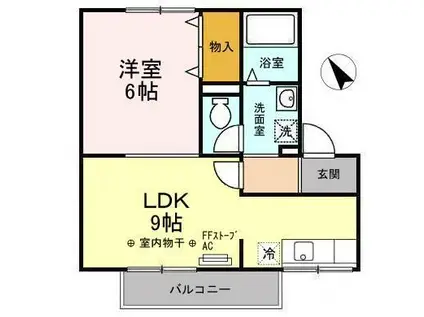 ニューポート(1LDK/1階)の間取り写真