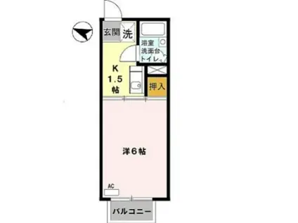 COMFORT 恵(1K/2階)の間取り写真