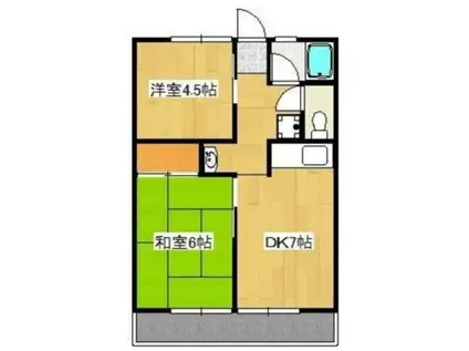 シティハイムスズキ(2DK/1階)の間取り写真