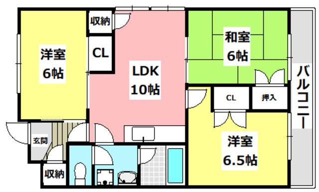 ゼンコウコーポラス5号館(3LDK/3階)の間取り写真