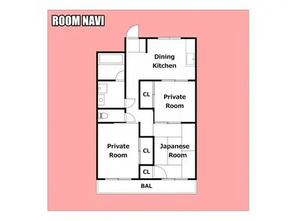 グリーンメゾン南庄町 西棟(3DK/2階)の間取り写真