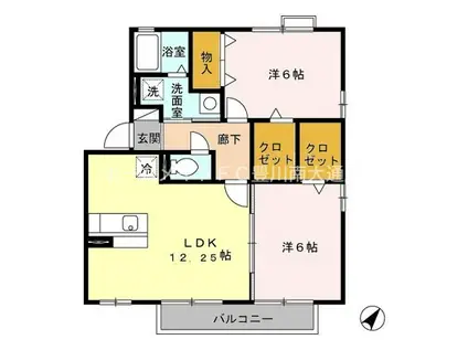 ウィルモア蔵子 B(2LDK/2階)の間取り写真