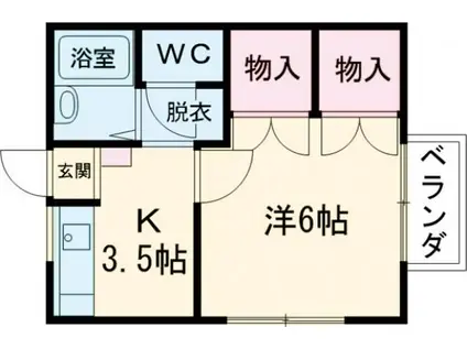 クレールタカハシ(1K/1階)の間取り写真