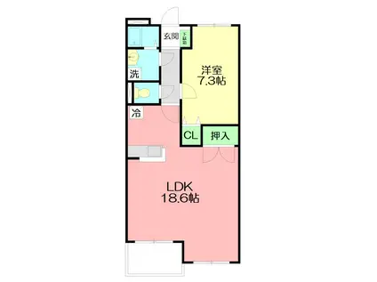 メゾン・ソレイユ(1LDK/3階)の間取り写真