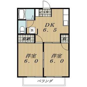 サンハイツホヅミ(2DK/1階)の間取り写真