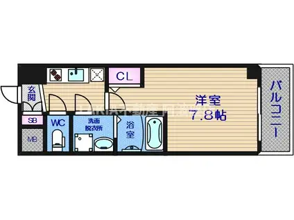 アーデンタワー西本町(1K/3階)の間取り写真