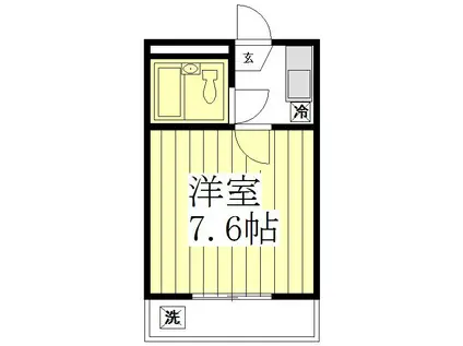 ラ・ミア・カーサ高砂(1K/1階)の間取り写真