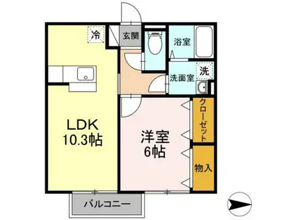 トゥ アニモ(1LDK/2階)の間取り写真