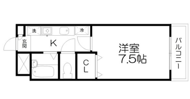 レジデンス芙美(1K/4階)の間取り写真