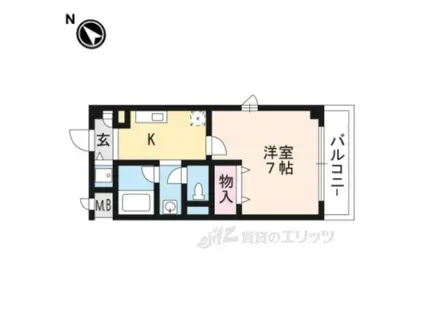 エスポワール湧の上(1K/3階)の間取り写真