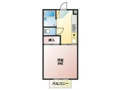 スウィート・チェリー(1K/2階)の間取り写真